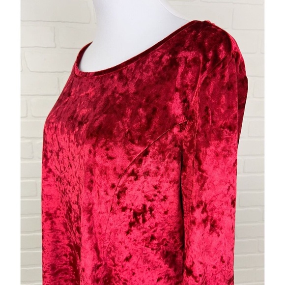 Westport 1972 Red Velvet 3/4 Sleeve Stretchy Blouse Top Size XL - Picture 4 of 4